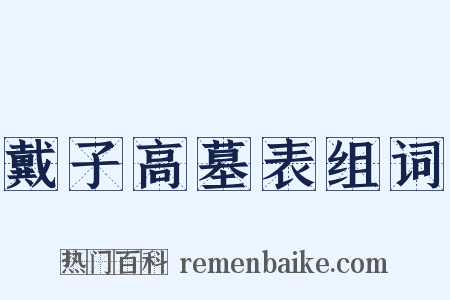 戴子高墓表组词是什么意思的图片